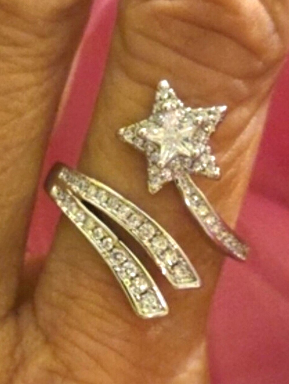 New!925 Sterling Silver , Star Wrap Ring - Cubic Zirconia